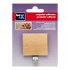 Crochet Adhésif - Inox - Bois Hêtre - 51x45x24mm - Beige - Vendu à l'unité