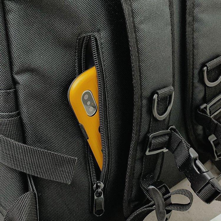 Schoolbag1011 Solid color tooling backpack Fashion street trendy popular lock Big boy schoolbag Mori student backpack