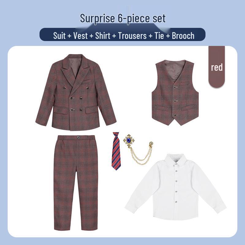 Stilvoller britischer Karoprint-Anzug für Jungen für Hochzeiten & Aufführungen