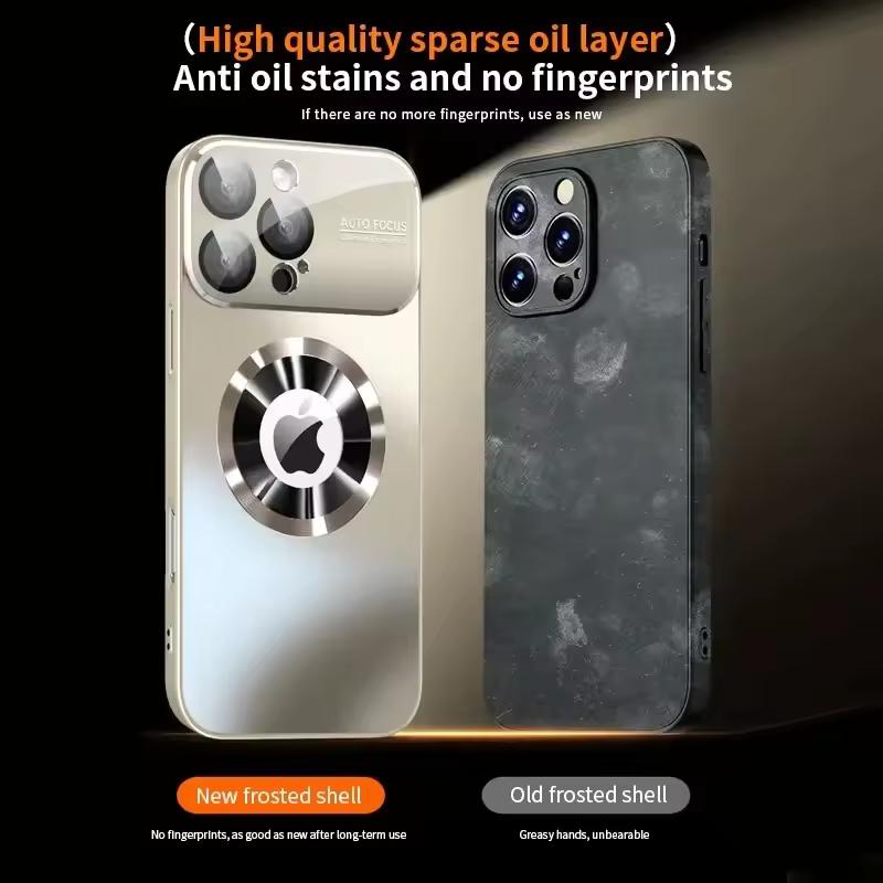 New Titanium Metallic Luxury Matte Case For iPhone17 Air 16 15 14 Plus 13 12 11 Pro Max For Magsafe Glass Lens Camera Protection Cover