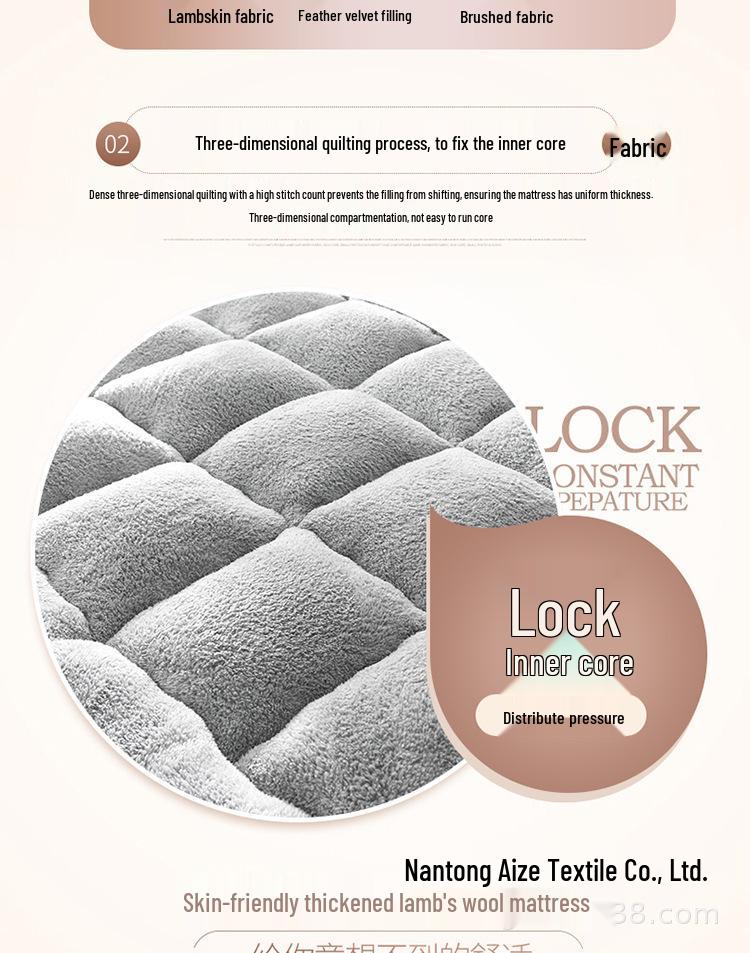 Pluszowy gruby ochraniacz na materac z wełny jagnięcej – Zimowy miękki, dwustronny mata tatami do akademików i domów