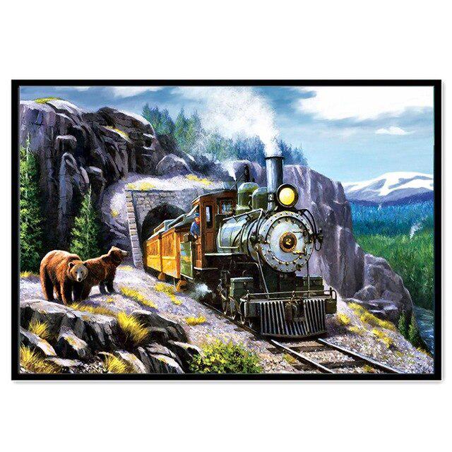 5D Diament Malarstwo Krajobraz Krajobraz Statek Okrągły Diament Haft Mozaika Dekoracji Domu