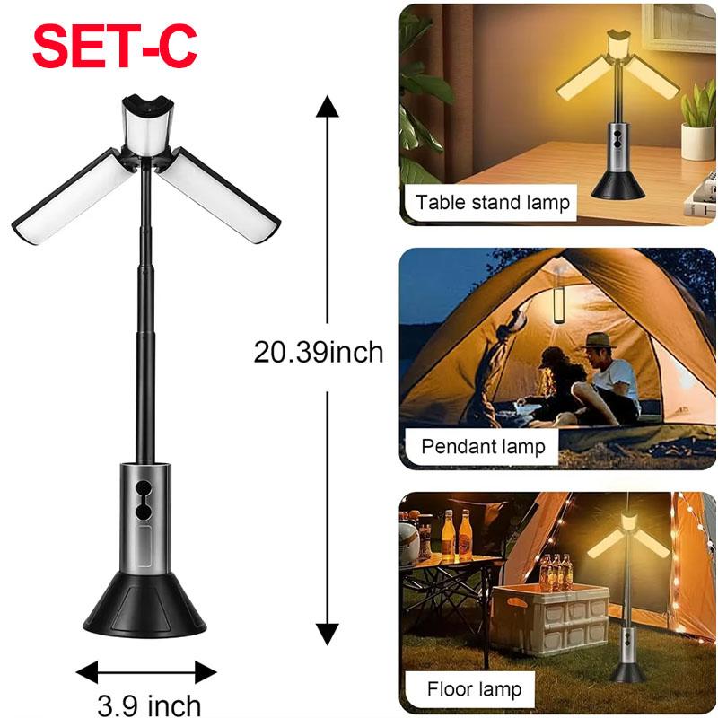 Rechargeable Camping Lantern Flashlight Work Light Multi Mode Portable Hook Hanging Tent Light Outdoor Fishing Emergency Lamp