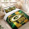 Custom Name Bedding Set 3 PiecesGreen Bay Packers Print Duvet Cover + 2 Pillowcases Soft Bed Decor