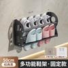 Multifunctional telescopic shoe rack Wall-mounted non-punching bathroom bathroom toilet rack Household all-metal storage rack
