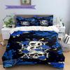 Gothic Skull Pattern Bedding Set Quilt Cover Pillowcase Home Decor Gift (1 * duvet cover + 2 * pillowcase, without core)