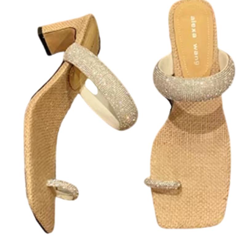 Fashion High Heels Women Slippers Summer Clip Toe Shoes Dress Fashion Pumps Elegant Woman Sandals 2025 Trend Brand Cozy Female Zapatos