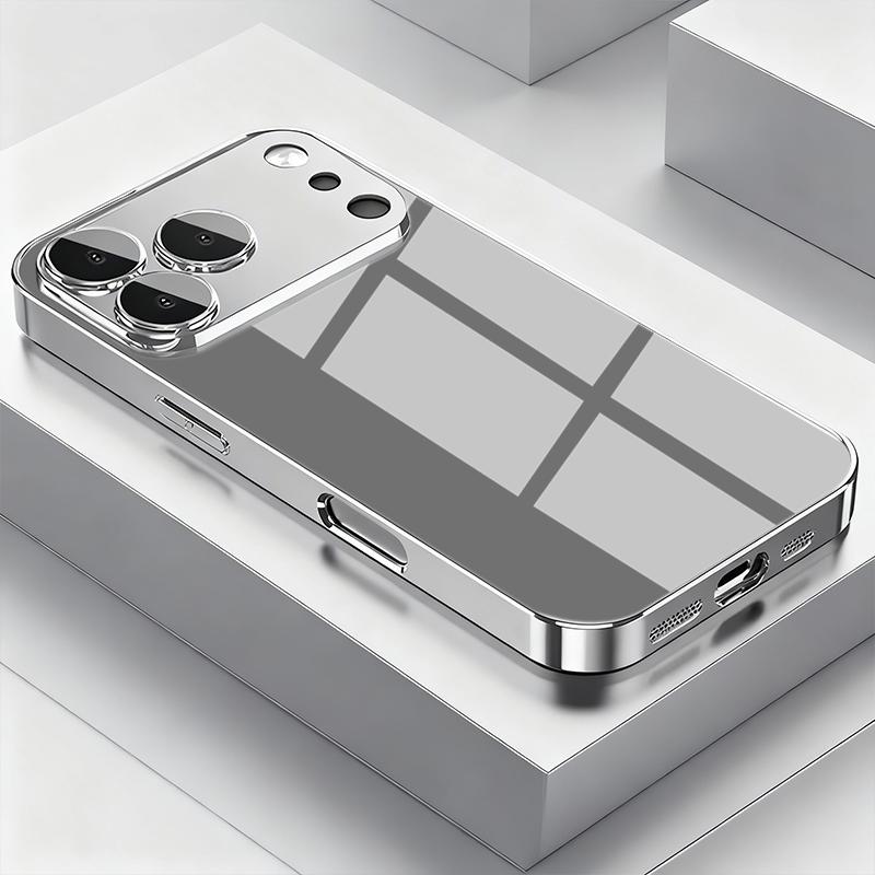 Zilvermetallic Verf Geëlectroplateerd Glas Telefoonhoesje Voor Samsung Galaxy S26 S25 Ultra S24 FE S23 Plus Ultra FE Harde Cover Cases Galaxy S25 Ultra zwart