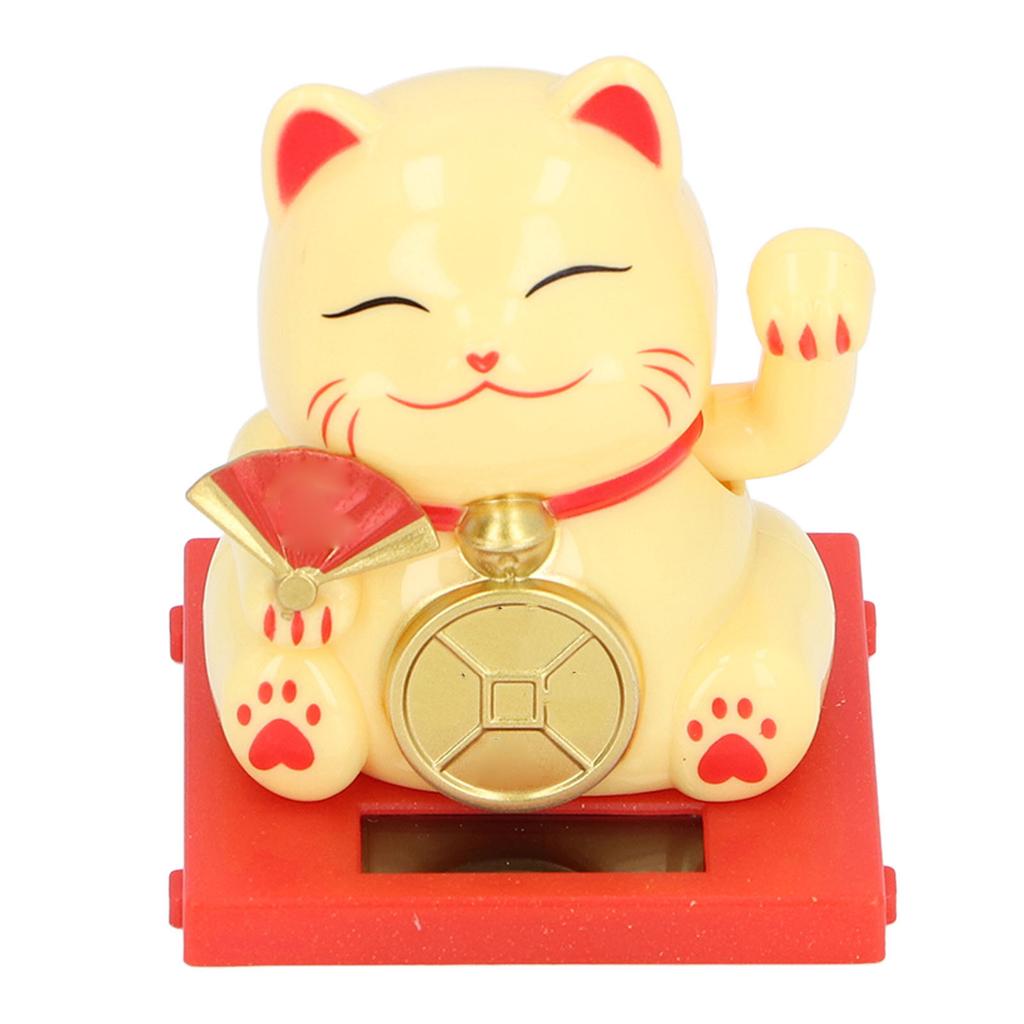 2 Zoll Solar Glückskatze mit Klarsichtbox Solarbetriebene Winkende Glückskatze Set für Zuhause Büro und