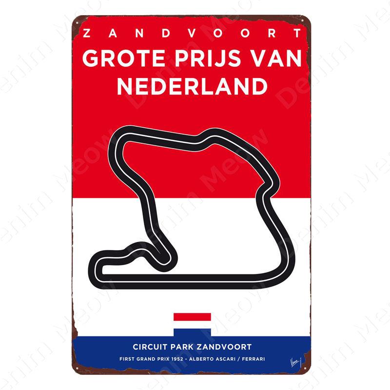 Vintage F1 Championship Metal Tin Sign, Racing Track Poster, Bar Cafe Club Wall Decoration, Grand Prix Circuit Iron Plaque,ZSS84
