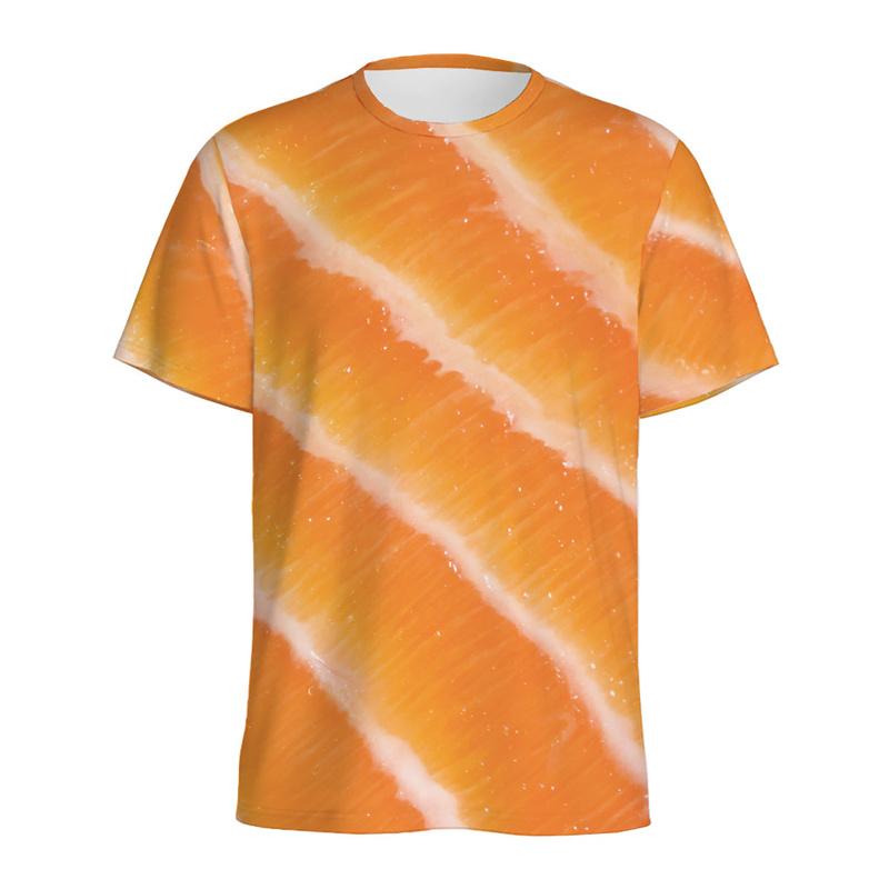 Fresh Meat Beef Salmon Pattern T-shirt For Men Cool 3D Printed T Shirt Tops Casual Street Short Sleeves Crew Neck Tee Shirts