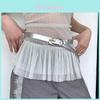 Vintage Retro Geometric Pu Leather Belt For Women With Metal Buckle Summer