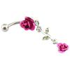 Romantic 2-Rose Connected Dangling Belly Ring Fashion Navel Button Jewelry Gift