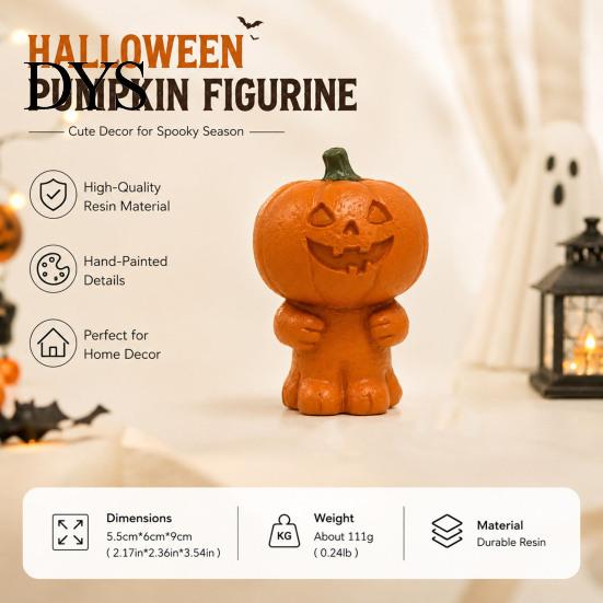 Fashionable Resin Collectibles Halloween Patchwork Ghost/Pumpkin Man Statue Ornament, Creative Desktop Figurine, Decorative Bookshelf Accents