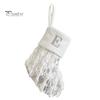 1ks vánoční bílá punčocha dopisní výšivka pletené ručně vyráběné opakovaně použitelné vánoční stromeček závěsný dárkový sáček punčochový přívěsek party sváteční dekorace