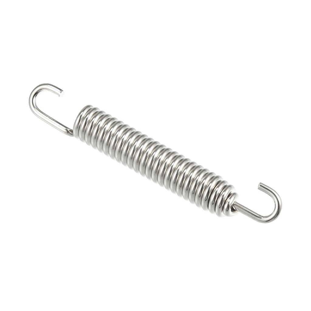 uxcell Motorcycle Exhaust Spring Stainless Steel Exhaust Pipe Spring Hook Retrofit Accessories Universal 80mm Silver Tone 2pcs