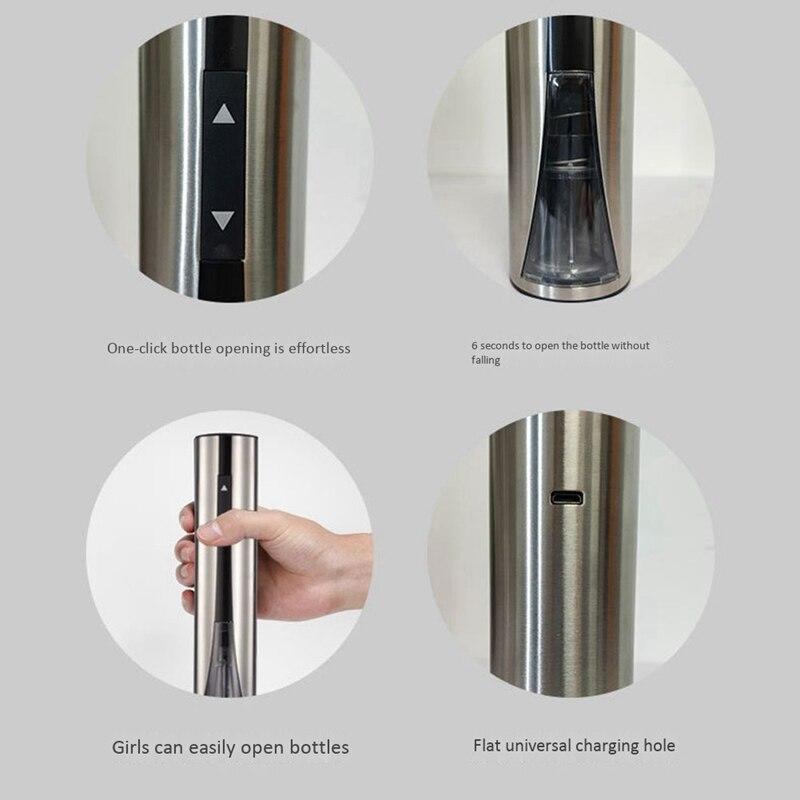 Electric Wine Bottle Opener Electric Wine Cork Opener with USB Knife Battery Automatic Battery | Holes
