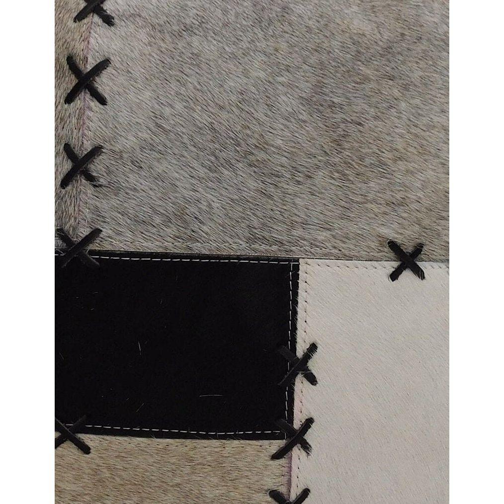 Exotic Cowhide Pillow Cover: Black and White Leather Cushion  Gift For Her Him Birthday Anniversary