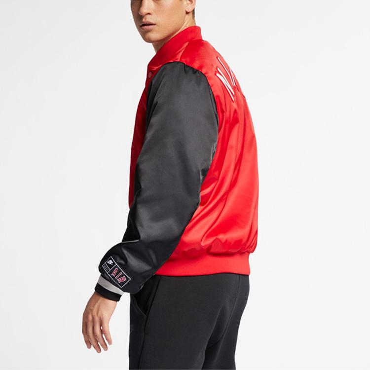 Nike Pánská tkaná bunda na zip se stojáčkem Air červená AR1838-657