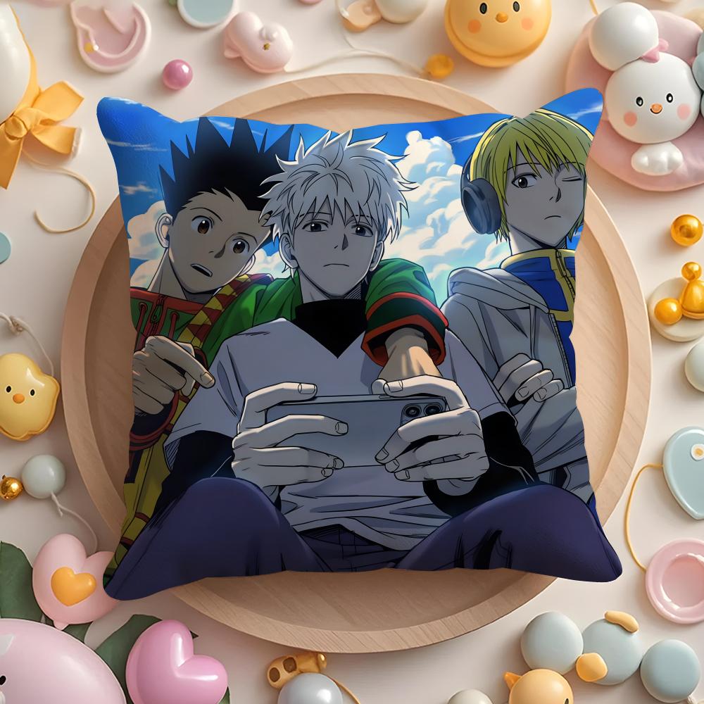 H-Hunter X H-Hunte Anime Cushion Cover Home & Car Multi-Scene Pillow Cover - Reversible, Soft & Durable for Daily Use