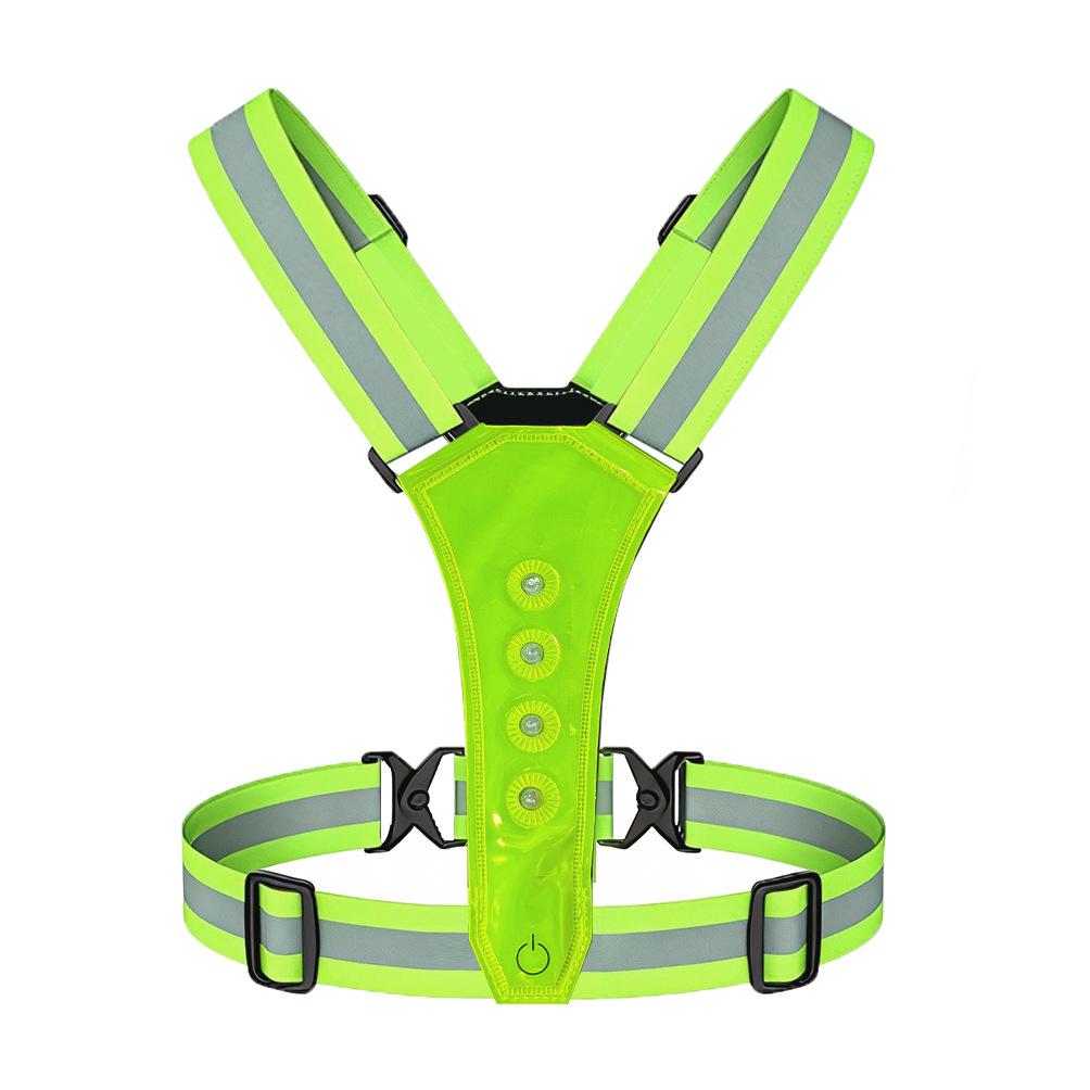 Elastic Reflective LED Light Safety Vest for Night Running and Cycling