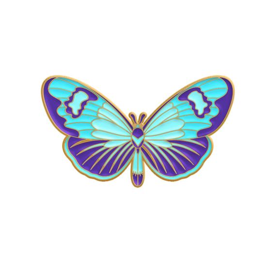 Butterflies Brooch Colorful Oil-Dripping Vintage Dainty Small Gift Solid Business Suit Lapel Pin