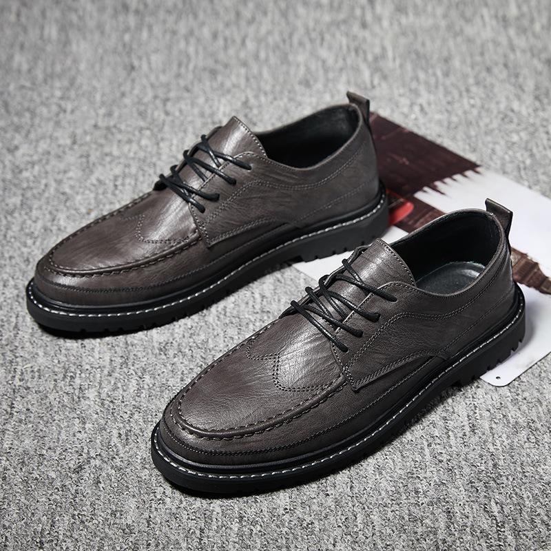 

[Хит продаж, трендовые модели] 2024 летние молодежные ретро повседневные кожаные туфли British Brock мужские кожаные туфли 44