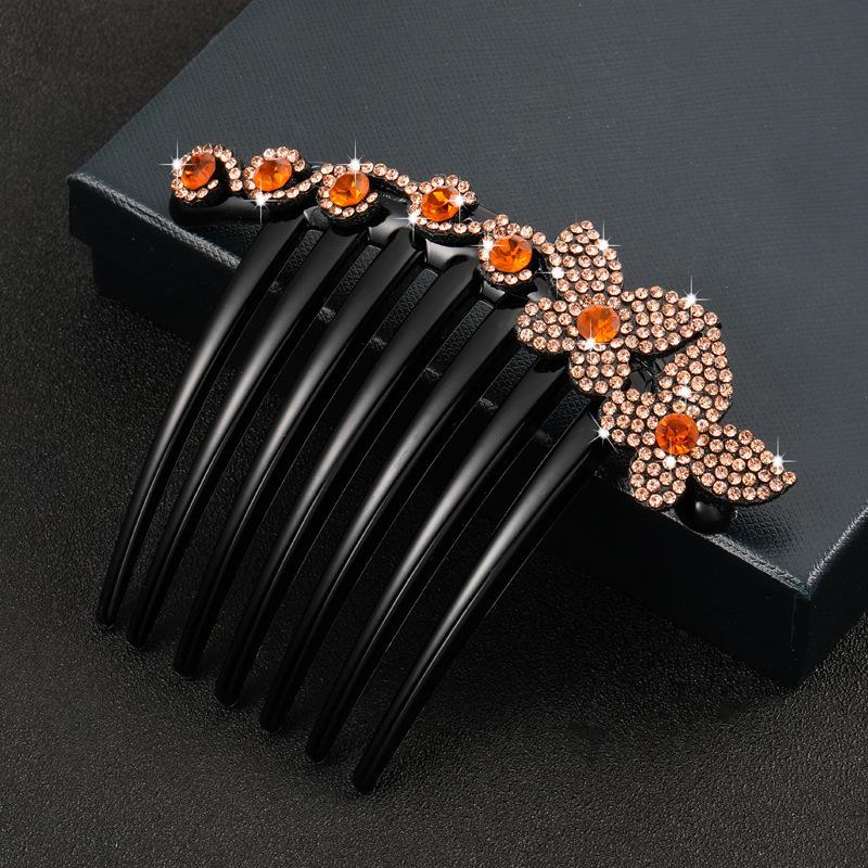 Novo acessório de cabelo com strass coreano, acessório de cabelo requintado, prato de temperamento, pente de inserção de cabelo, grampo de cabelo de borboleta e diamante