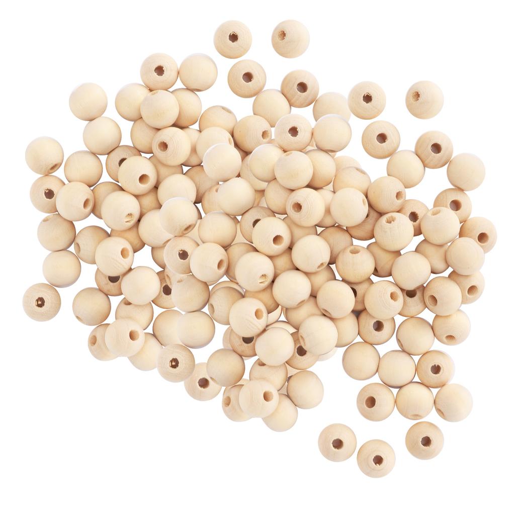 5 Pack Wooden Beads Natural Round Loose Rustic Country DIY Hand Made Jewelry Making