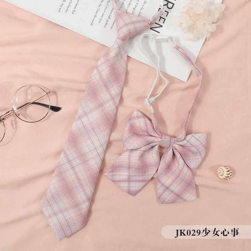 Japanese Korean Version Striped Jkdk College Style Red Cyan Gray Blue Shirt Men'S And Women'S Accessories Free Tie Tie Set