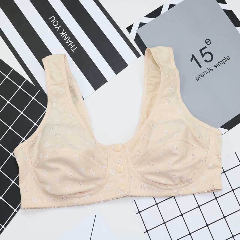 Front Buckle Thin Women's Underwear Without Steel Ring Comfortable Thin Cotton Large Size Bra Women's Tank Top