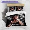 3pcs Custom Name Cartoon Juice WRLD Bedding Set Duvet Cover Closure Includes 1 Duvet Cover & 2 Pillowcases for All Seasons Bedroom Decor