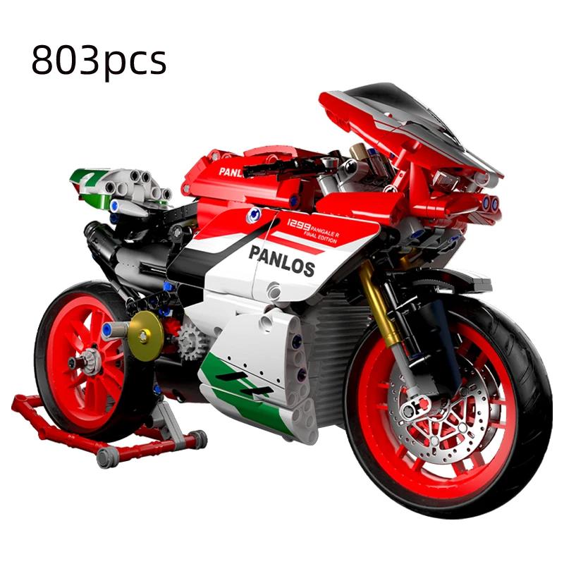 Technický model motocyklu, motorky, auta, stavebnice, závodní motorka, vozidla, kostky, hračky pro děti, dárky
