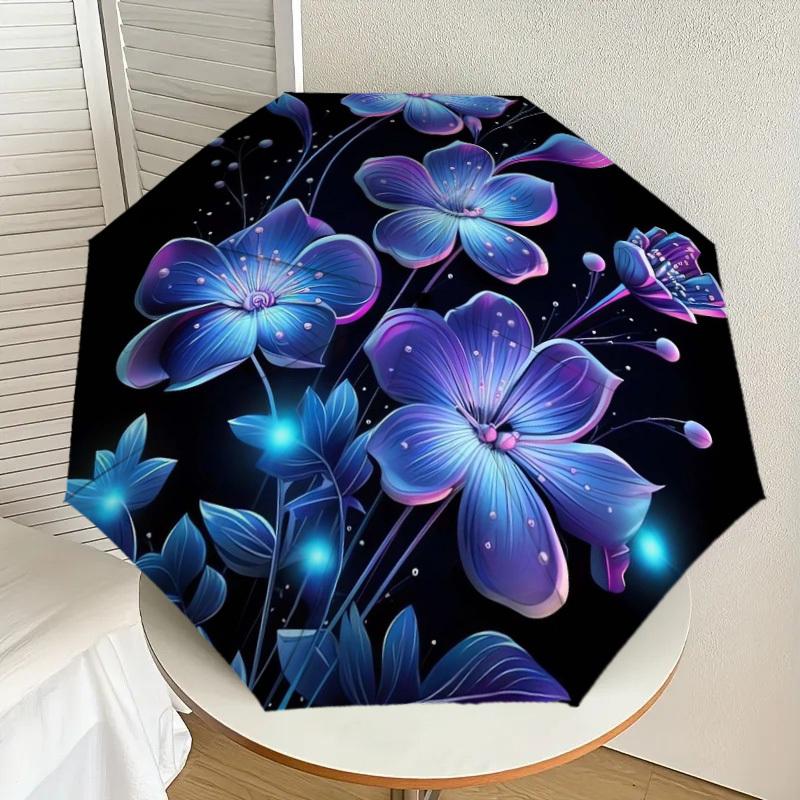 

1pc Glowing Midnight Blossoms Umbrella with Plastic Handle,Suitable for All Seasons Home Travel Outdoor UmbrellaDD146
