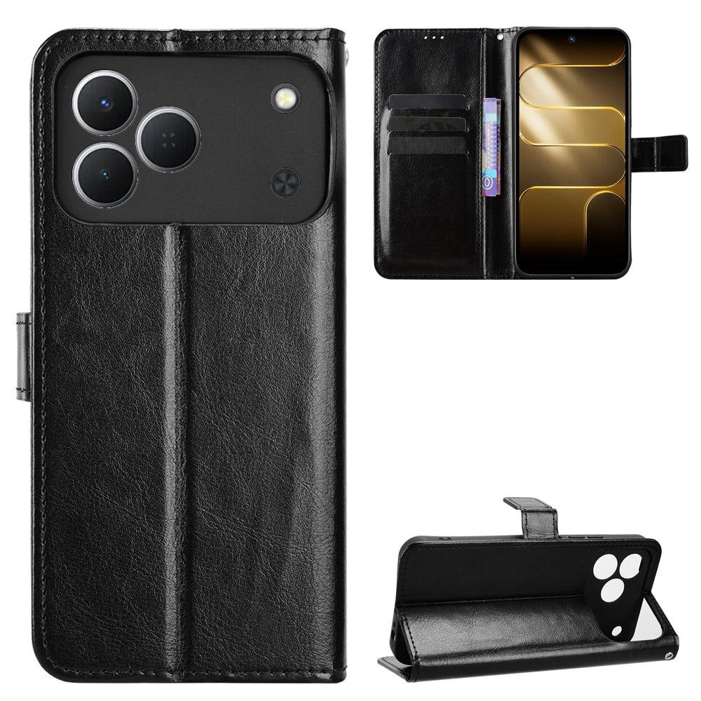 

Flip Cover Compatible for Tecno Spark 50 4G Leather Case [Flip Vintage Leather] Shockproof Durable Retro Phone Case for Tecno Spark 50 4G чёрный