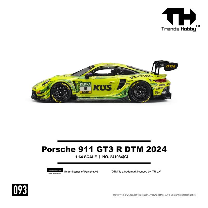 TH 1:64 Trends Hobby Porsche 911 GT3 R 2024 #90 #91 Alloy Car Model