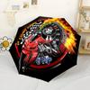 Racing Spirit In Flames Tragbarer Automatischer Regenschirm Kompaktes 8-Rippen-Design Stabile Konstruktion Langlebiger Alltags-Regenschirm Regenschirm mit Lebhaftem Muster