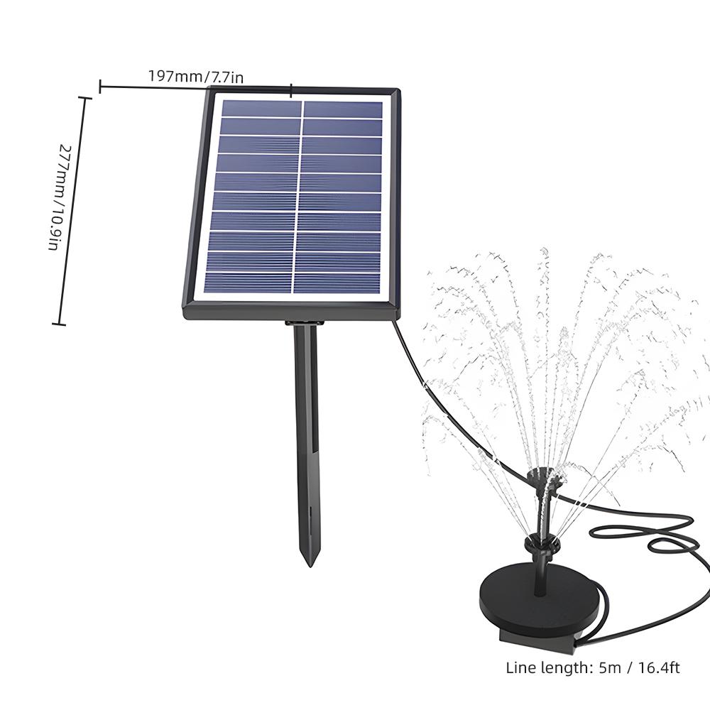 Solar   with 17pcs Double-layer Nozzle Kit 7W Solar Fountain Pump Built-in 3000mAh Battery Plug in 350LCelsiusH Solar Pond Pump with 16ft Cab