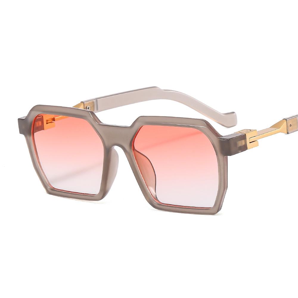 

Retro Polygon Square Sunglasses Women Fashion Color Shades Men Trending Punk Sun Glasses рожевий/сірий