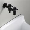 304 Edelstahl Waschmaschinenhahn Spritzschutz Wandmontiert Wischmopp Waschbeckenhahn 1 Zoll 2 Ausgänge Mattschwarz Badezimmer Waschbecken Wasserhahn