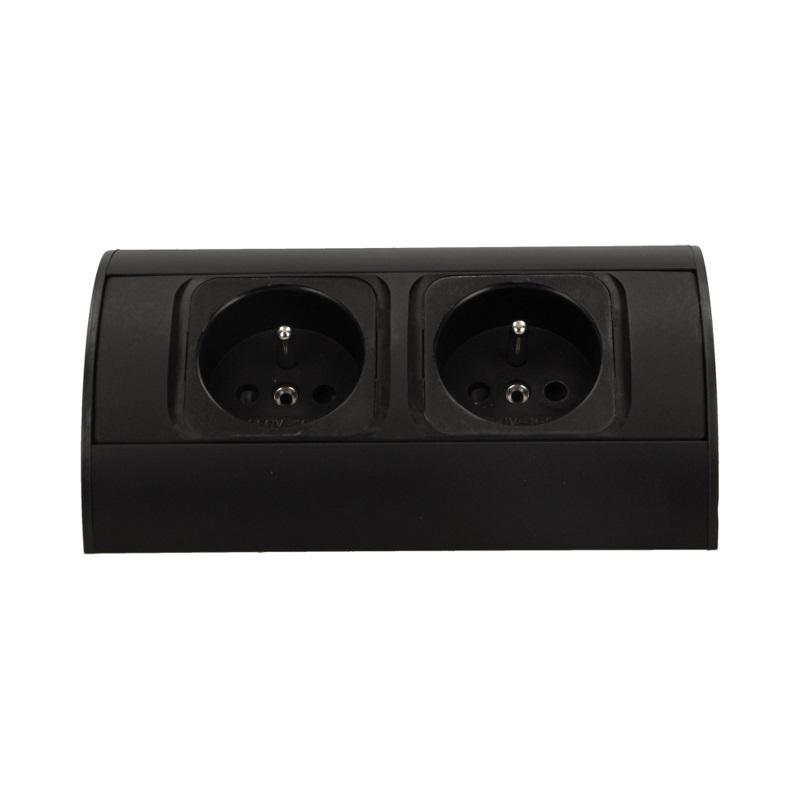 FURNITURE SOCKET 2X2P+Z BLACK - ON-AE-1303/B
