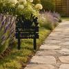 Outdoor Yard Decor Welcome Decorative Sign, Wildflowers/Vegetables Silhouette Black Garden Stake, Durable Signage Acrylic Rustic Lawn Sign for