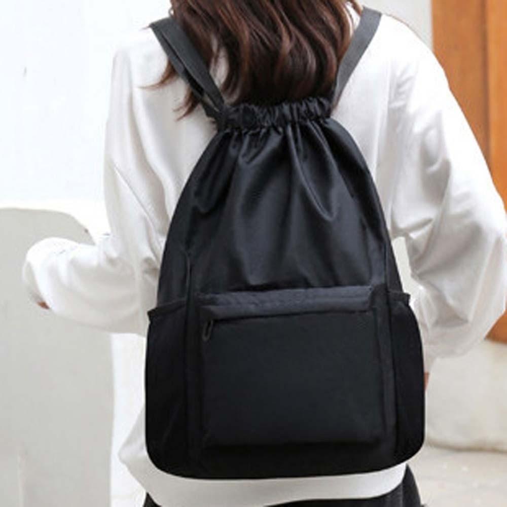 Portable Gym Drawstring Bag Large Capacity Drawstring School Bag Oxford Cloth Backpack  Couple