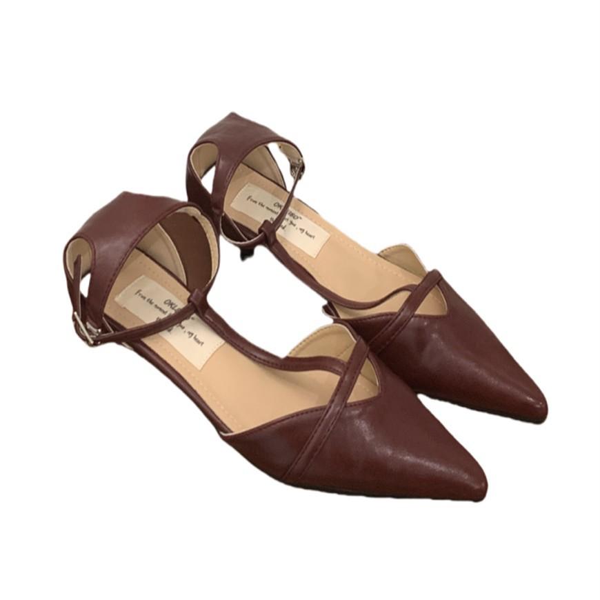 2025 New Celebrity Temperament Versatile Commuter Work Shoes French Premium Golden Hollow Single Shoes Women's Shoes