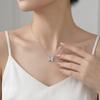 S999 Sterling Silver Butterfly Necklace Women Cubic Zirconia Fine Jewelry Necklaces Anti Tarnish Romantic Gift