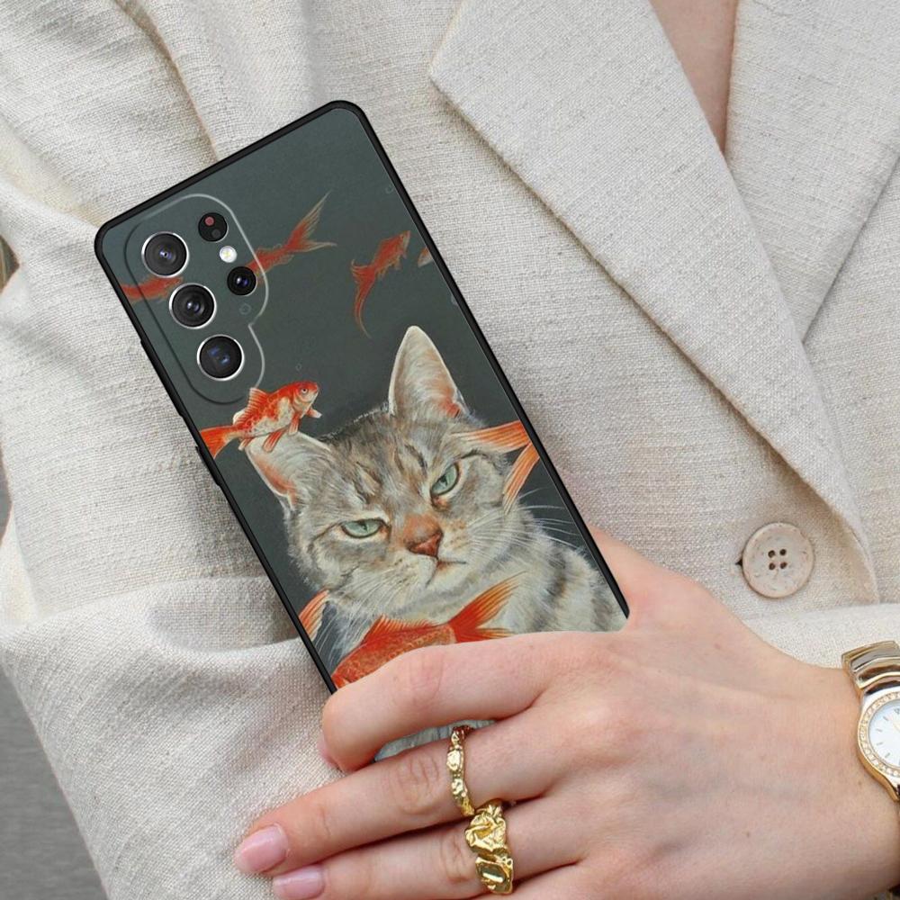 Cute Cat Animal PRINT Cell Phone Case for Samsung Galaxy S26 Ultra S25 S24 S23 S22 S21 S20 Note10 Cover