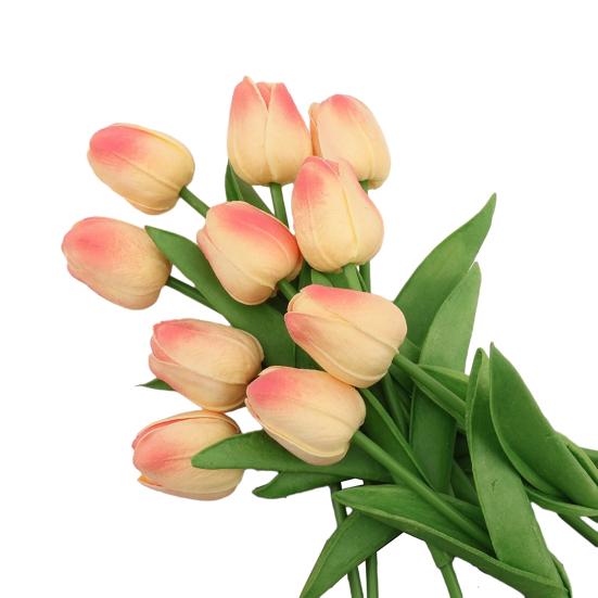 6 Pcs Artificial Tulip Flowers Real Touch Faux PU Tulip Bouquet Fake Flower Arrangement for Home Room Office Party Wedding Decoration