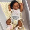 Brand 19 Inch Full Vinyl Body Reborn Babies Doll Peaches Hand Painted Dark Skin Emulation Doll Realistic Sleeping Girl Baby Doll Toy Gift for Children