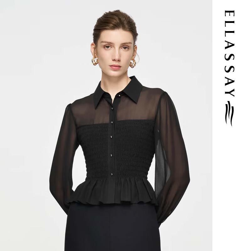 ELLASSAY Elegant Lantern Sleeve Commuter Shirt