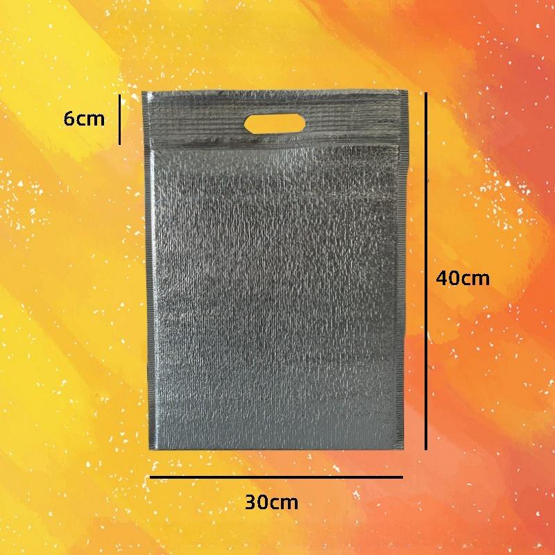 Thermal Insulation Aluminum Foil Disposable Food Delivery Pouch Food Fresh-keeping Refrigerate Bags Self Sealing Zipper Three-dimensional Tote Pockets